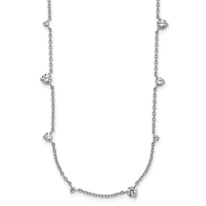 True Origin 14K White Gold 2 1/10 carat Lab Grown Diamond VS+ F+ Complete 10 Station 16 in Necklace