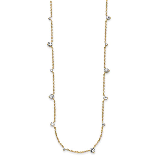 True Origin 14K Yellow Gold 2 1/10 carat Lab Grown Diamond VS+ F+ Complete 10 Station 16 in Necklace