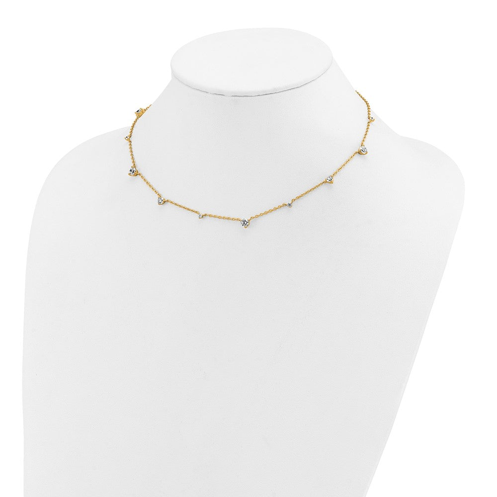 True Origin 14K Yellow Gold 2 1/10 carat Lab Grown Diamond VS+ F+ Complete 10 Station 16 in Necklace
