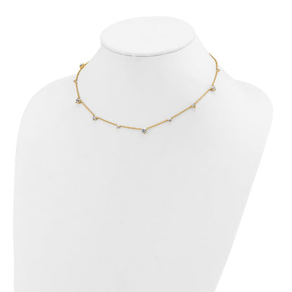 True Origin 14K Yellow Gold 2 1/10 carat Lab Grown Diamond VS+ F+ Complete 10 Station 16 in Necklace