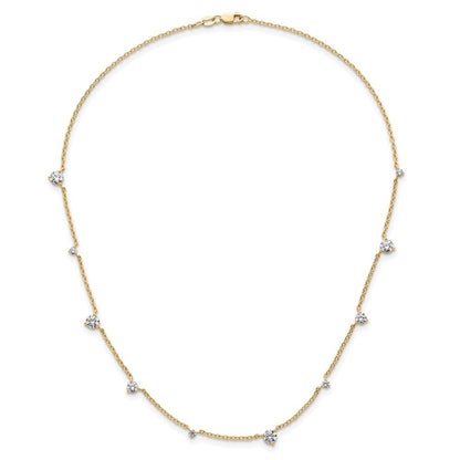 True Origin 14K Yellow Gold 2 1/10 carat Lab Grown Diamond VS+ F+ Complete 10 Station 16 in Necklace