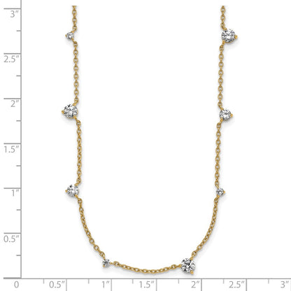 True Origin 14K Yellow Gold 2 1/10 carat Lab Grown Diamond VS+ F+ Complete 10 Station 16 in Necklace