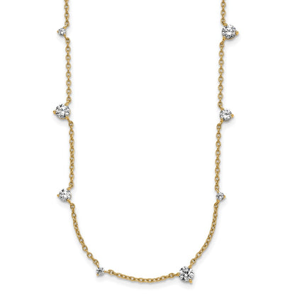 True Origin 14K Yellow Gold 2 1/10 carat Lab Grown Diamond VS+ F+ Complete 10 Station 16 in Necklace