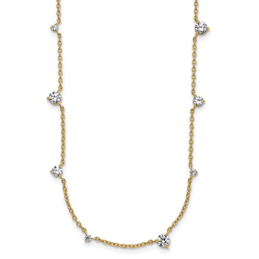 True Origin 14K Yellow Gold 2 1/10 carat Lab Grown Diamond VS+ F+ Complete 10 Station 16 in Necklace