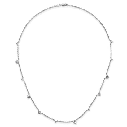 True Origin 14K White Gold 2 3/8 carat Lab Grown Diamond VS+ F+ Complete 12 Station 18 in Necklace