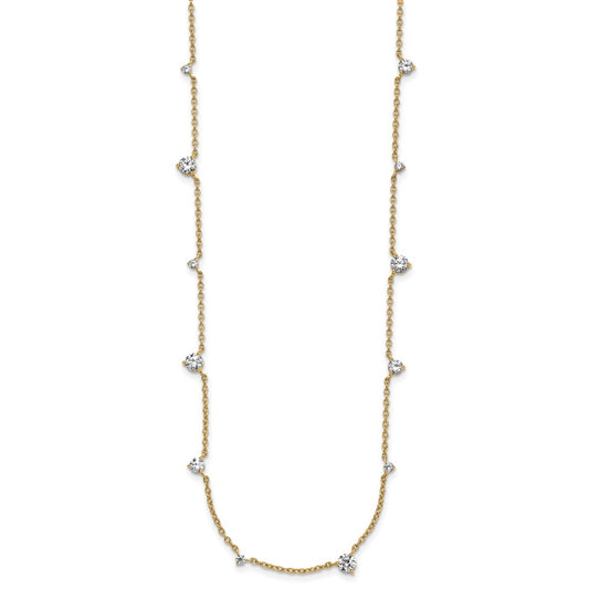 True Origin 14K Yellow Gold 2 3/8 carat Lab Grown Diamond VS+ F+ Complete 12 Station 18 in Necklace