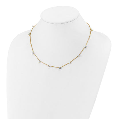 True Origin 14K Yellow Gold 2 3/8 carat Lab Grown Diamond VS+ F+ Complete 12 Station 18 in Necklace