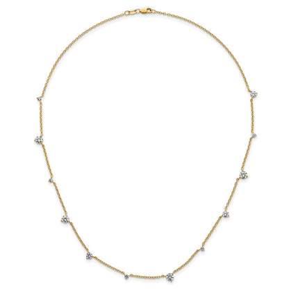 True Origin 14K Yellow Gold 2 3/8 carat Lab Grown Diamond VS+ F+ Complete 12 Station 18 in Necklace