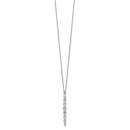 True Origin 14K White Gold 1 carat Lab Grown Diamond VS+ F+ 18 in Complete Vertical Slide Necklace