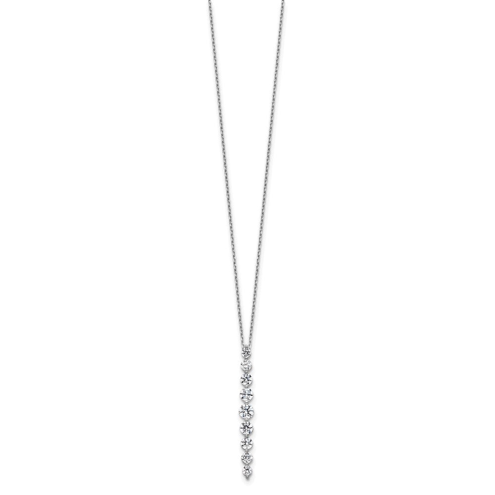 True Origin 14K White Gold 1 carat Lab Grown Diamond VS+ F+ 18 in Complete Vertical Slide Necklace