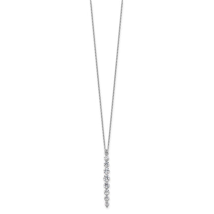 True Origin 14K White Gold 1 carat Lab Grown Diamond VS+ F+ 18 in Complete Vertical Slide Necklace