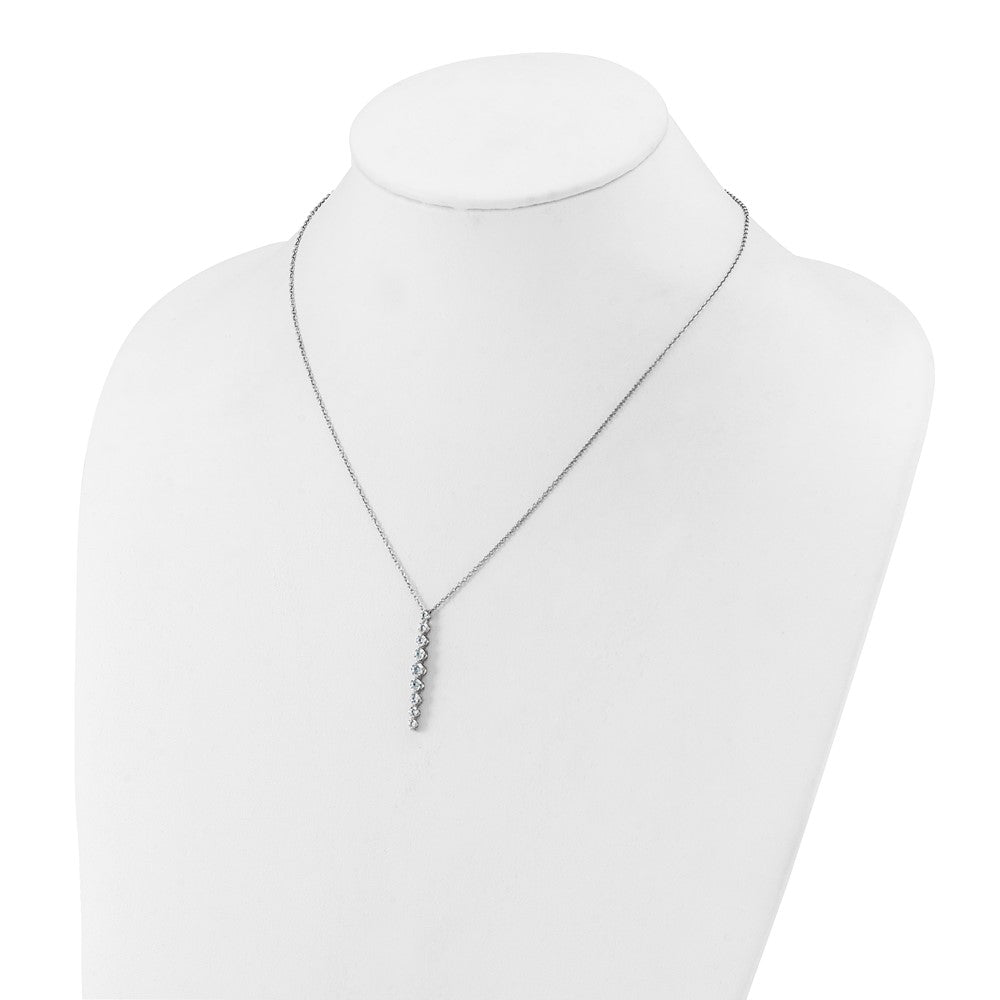 True Origin 14K White Gold 1 carat Lab Grown Diamond VS+ F+ 18 in Complete Vertical Slide Necklace