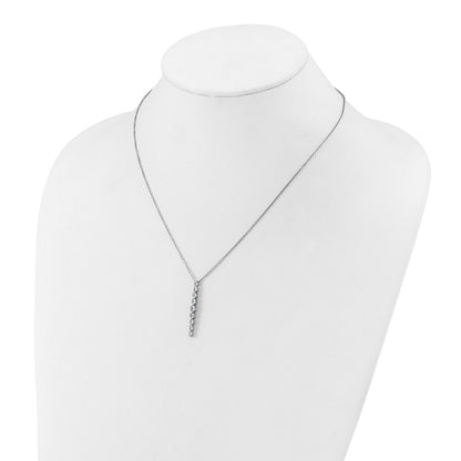 True Origin 14K White Gold 1 carat Lab Grown Diamond VS+ F+ 18 in Complete Vertical Slide Necklace