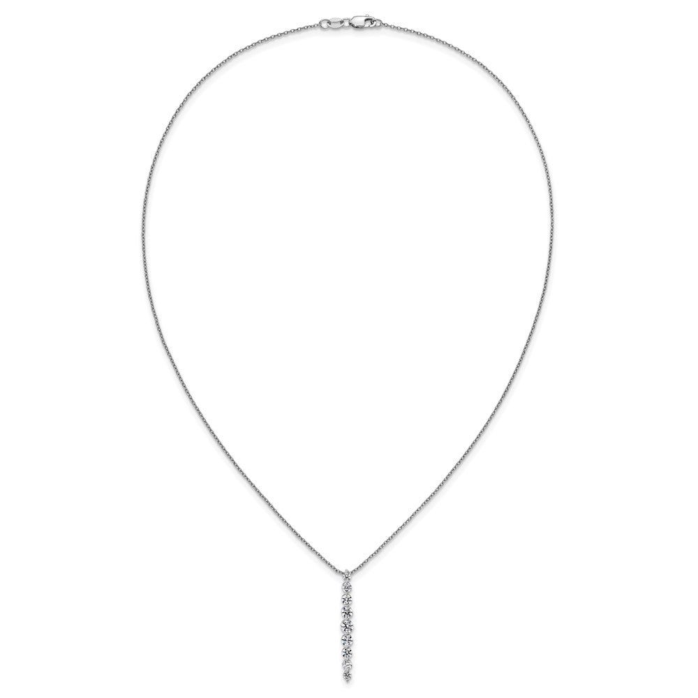 True Origin 14K White Gold 1 carat Lab Grown Diamond VS+ F+ 18 in Complete Vertical Slide Necklace