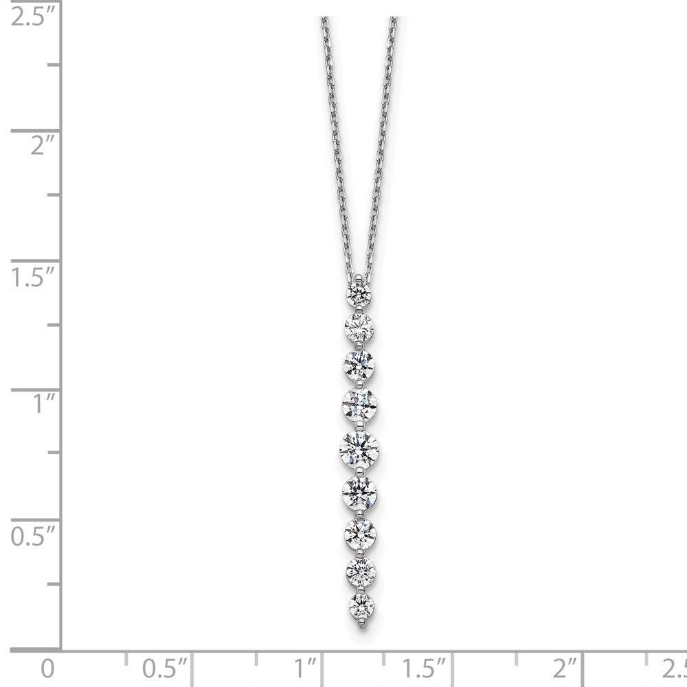 True Origin 14K White Gold 1 carat Lab Grown Diamond VS+ F+ 18 in Complete Vertical Slide Necklace