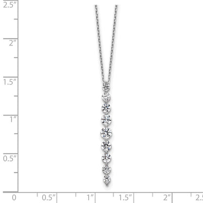True Origin 14K White Gold 1 carat Lab Grown Diamond VS+ F+ 18 in Complete Vertical Slide Necklace