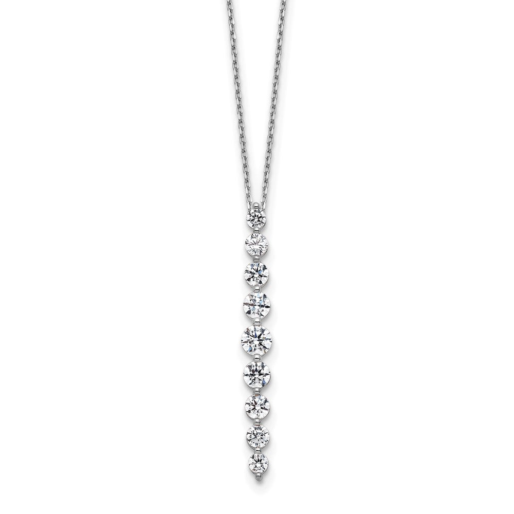 True Origin 14K White Gold 1 carat Lab Grown Diamond VS+ F+ 18 in Complete Vertical Slide Necklace
