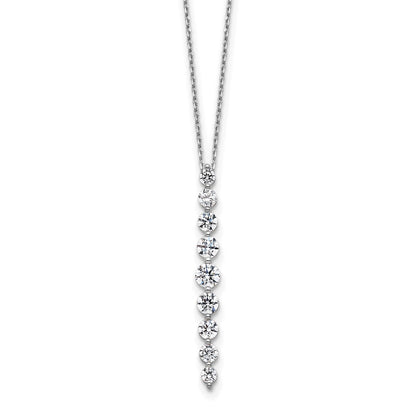 True Origin 14K White Gold 1 carat Lab Grown Diamond VS+ F+ 18 in Complete Vertical Slide Necklace