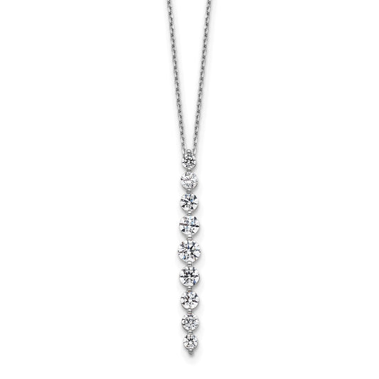 True Origin 14K White Gold 1 carat Lab Grown Diamond VS+ F+ 18 in Complete Vertical Slide Necklace