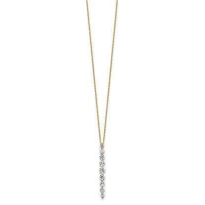 True Origin 14K Yellow Gold 1 carat Lab Grown Diamond VS+ F+ 18 in Complete Vertical Slide Necklace