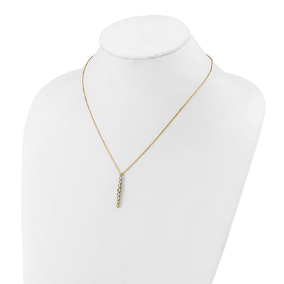 True Origin 14K Yellow Gold 1 carat Lab Grown Diamond VS+ F+ 18 in Complete Vertical Slide Necklace