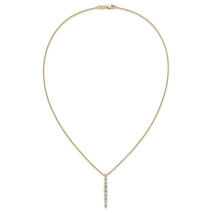True Origin 14K Yellow Gold 1 carat Lab Grown Diamond VS+ F+ 18 in Complete Vertical Slide Necklace