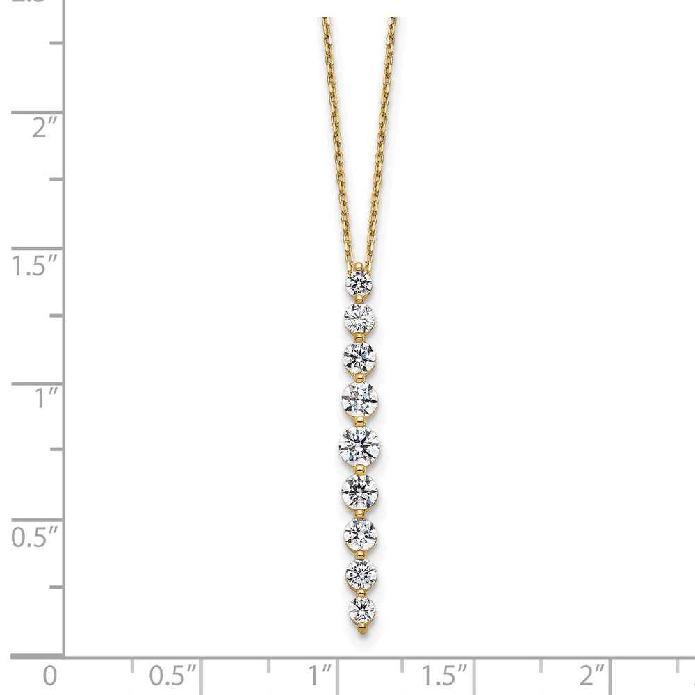 True Origin 14K Yellow Gold 1 carat Lab Grown Diamond VS+ F+ 18 in Complete Vertical Slide Necklace