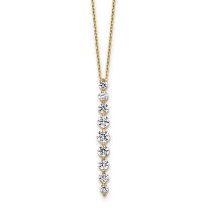 True Origin 14K Yellow Gold 1 carat Lab Grown Diamond VS+ F+ 18 in Complete Vertical Slide Necklace