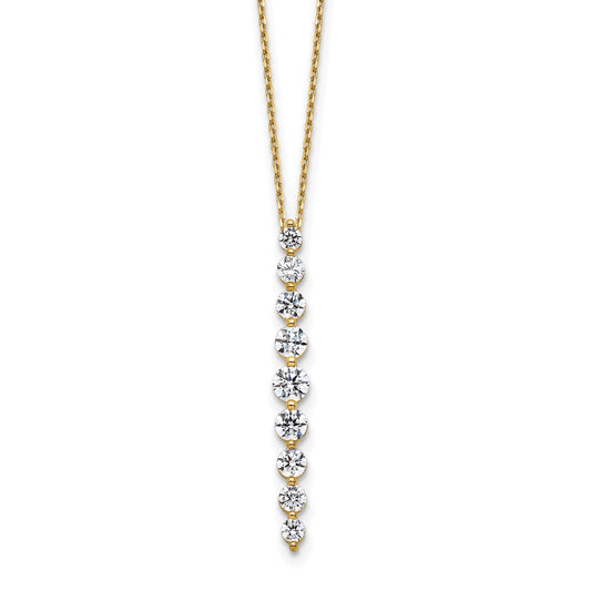 True Origin 14K Yellow Gold 1 carat Lab Grown Diamond VS+ F+ 18 in Complete Vertical Slide Necklace
