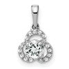 10k White Gold White Topaz and Diamond Pendant