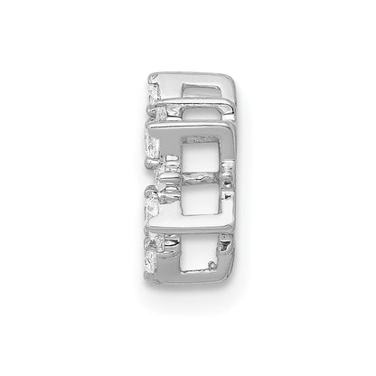 10k White Gold 1/5 carat Diamond Fancy Circle Chain Slide