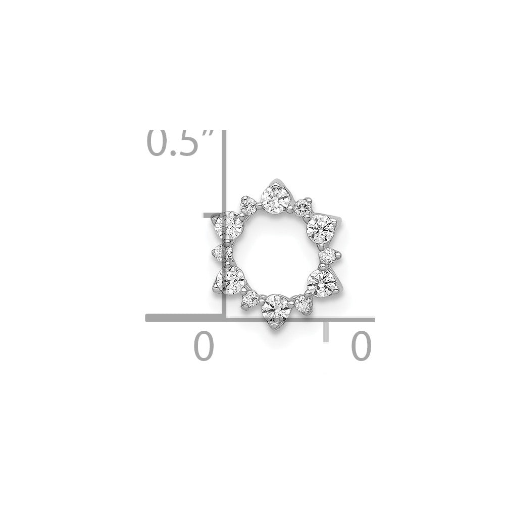10k White Gold 1/5 carat Diamond Fancy Circle Chain Slide