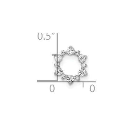 10k White Gold 1/5 carat Diamond Fancy Circle Chain Slide