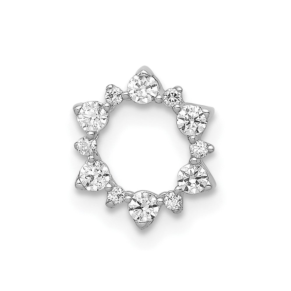 10k White Gold 1/5 carat Diamond Fancy Circle Chain Slide