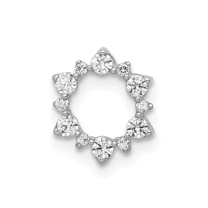 10k White Gold 1/5 carat Diamond Fancy Circle Chain Slide