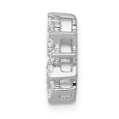 14k White Gold 1/2 carat Lab Grown Diamond VS/SI+ G+ Complete Fashion Circle Chain Slide Pendant
