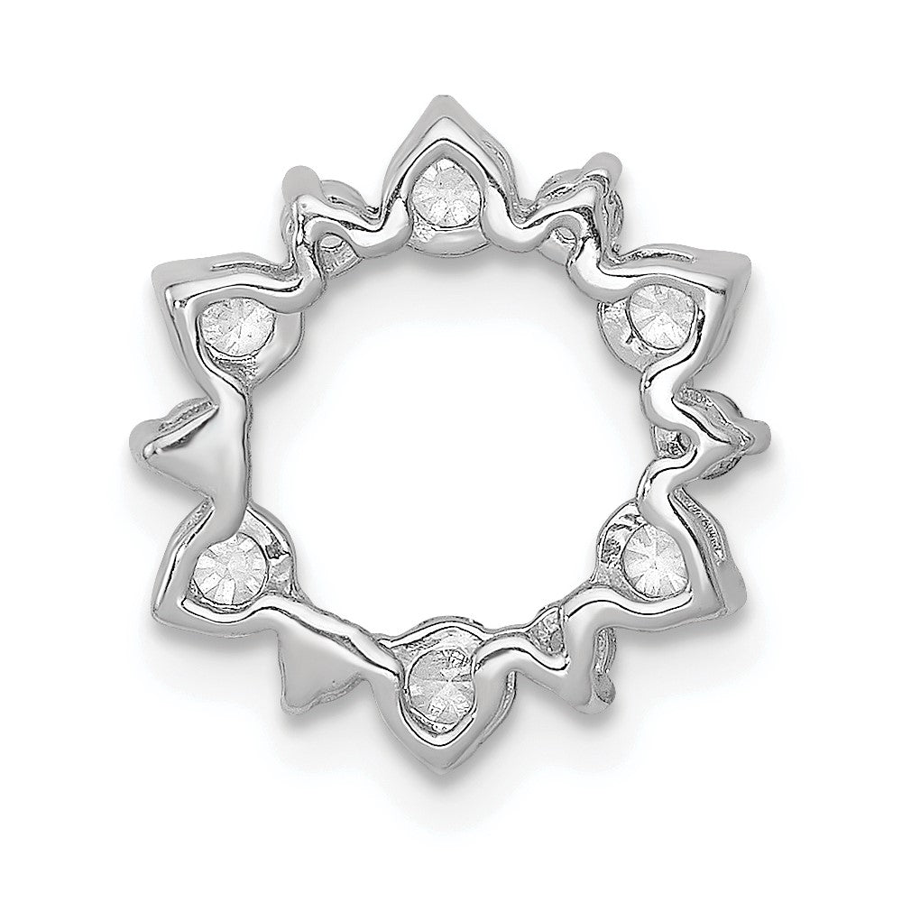 14k White Gold 1/2 carat Lab Grown Diamond VS/SI+ G+ Complete Fashion Circle Chain Slide Pendant
