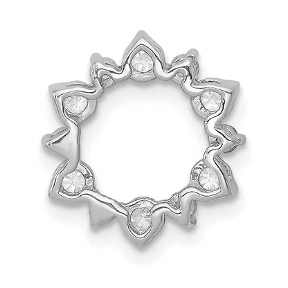 14k White Gold 1/2 carat Lab Grown Diamond VS/SI+ G+ Complete Fashion Circle Chain Slide Pendant