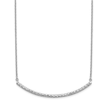 14k White Gold 1/2 carat Lab Grown Diamond VS/SI+ G+ Complete 18 inch Curved Bar Necklace