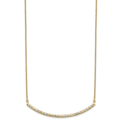 14k 1/2 carat Lab Grown Diamond VS/SI+ G+ Complete 18 inch Curved Bar Necklace