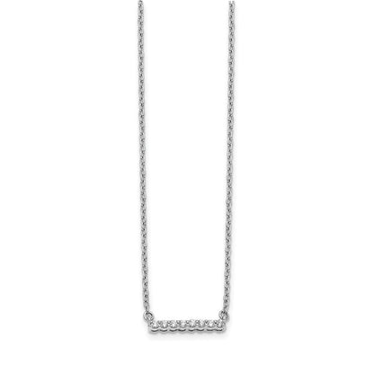 10k White Gold 1/10 carat Diamond Bar 18 inch Necklace