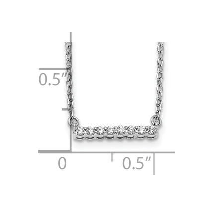 10k White Gold 1/10 carat Diamond Bar 18 inch Necklace