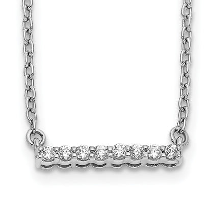 10k White Gold 1/10 carat Diamond Bar 18 inch Necklace
