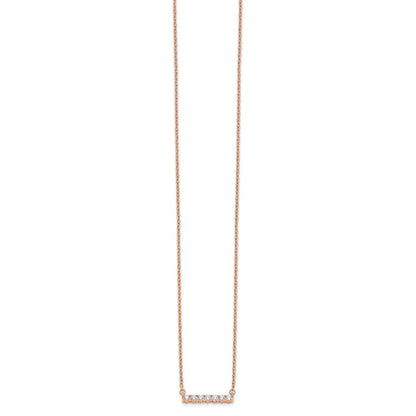 14k Rose Gold 1/4 carat Lab Grown Diamond VS/SI+ G+ Complete 18 inch Bar Necklace