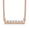14k Rose Gold 1/4 carat Lab Grown Diamond VS/SI+ G+ Complete 18 inch Bar Necklace