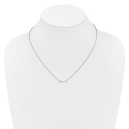 14k White Gold 1/4 carat Lab Grown Diamond VS/SI+ G+ Complete 18 inch Bar Necklace