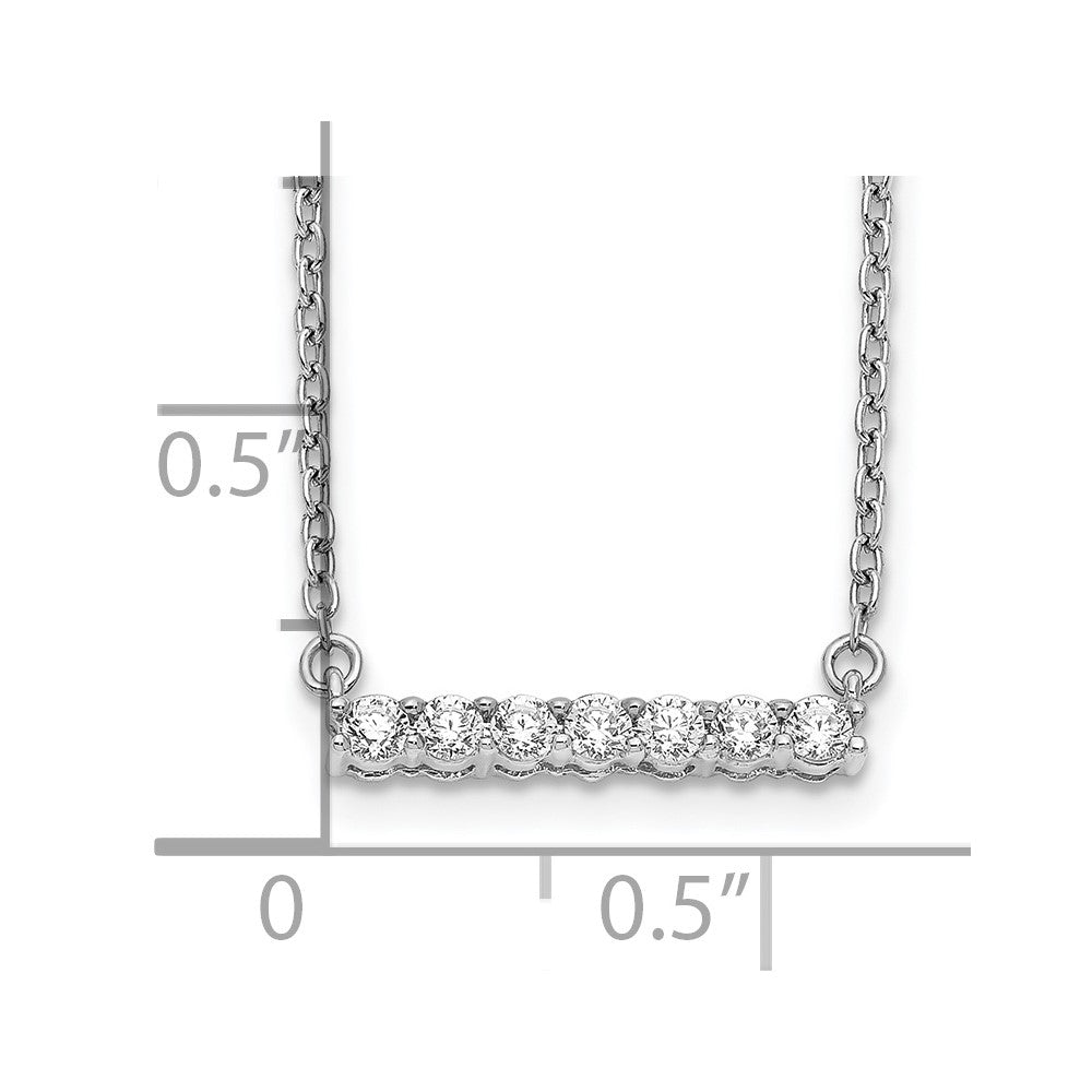 14k White Gold 1/4 carat Lab Grown Diamond VS/SI+ G+ Complete 18 inch Bar Necklace