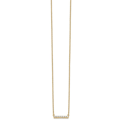 14k 1/4 carat Lab Grown Diamond VS/SI+ G+ Complete 18 inch Bar Necklace