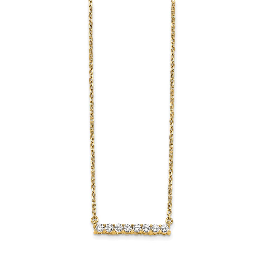 14k 1/3 carat Lab Grown Diamond VS/SI+ G+ Complete 18 inch Bar Necklace