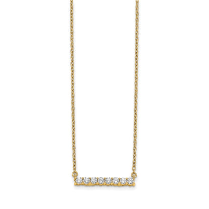 14k 1/3 carat Lab Grown Diamond VS/SI+ G+ Complete 18 inch Bar Necklace